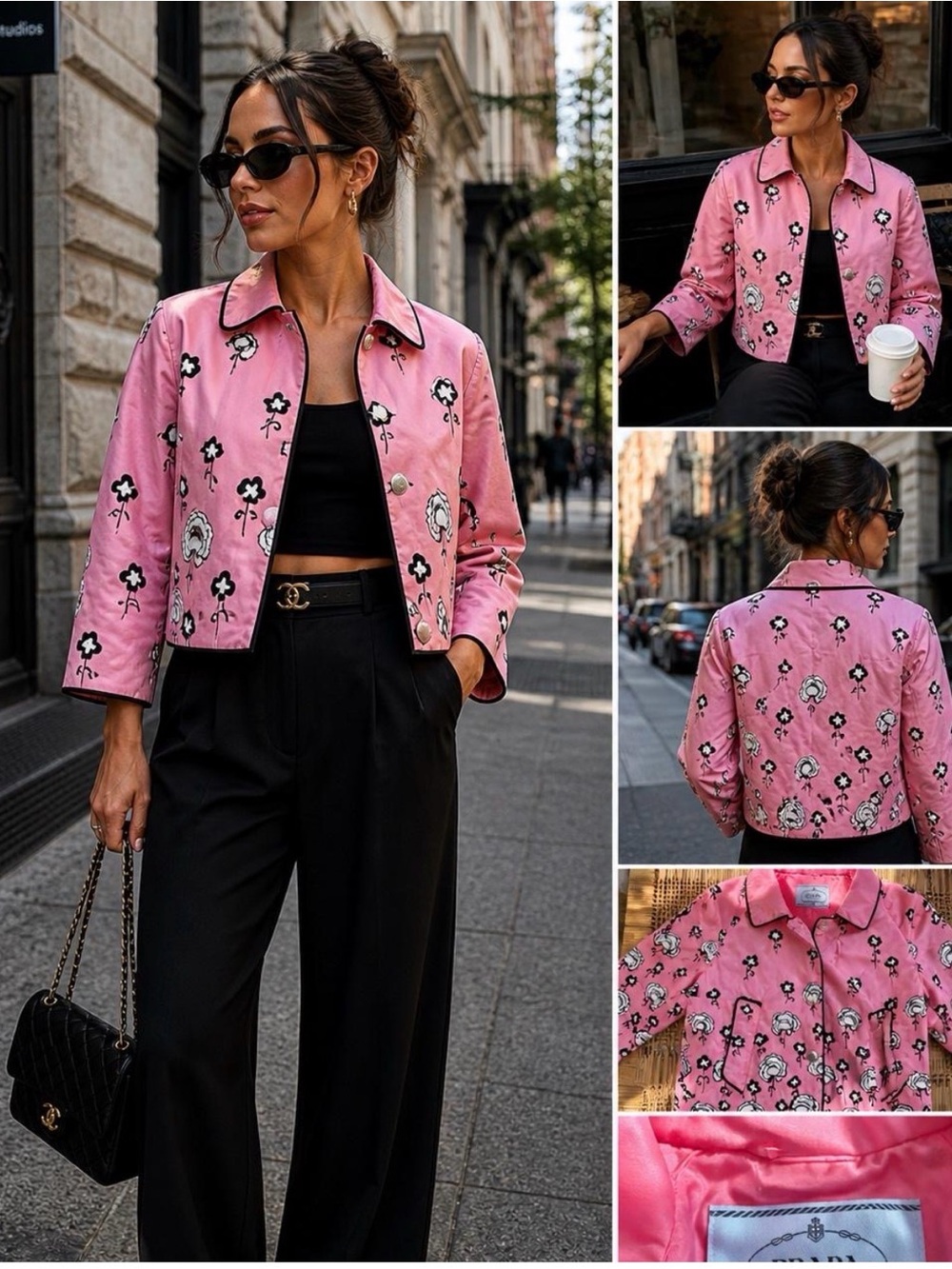 Prada Milano Pink Floral Quilted Jacket | Size 38 | Made in Italy
